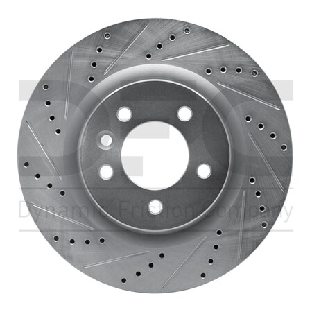 Dynamic Friction Co BRAKE ROTOR DRILLED AND SLOTTED SILVER 631-11009L